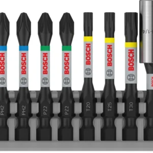 Bosch PRO Impact Set sa standardnim držačem nastavaka i Pick and Click indeksom, PH2 (×2), PZ2 (×2), T20, T25, T30, BH, 8 kom 2608522326