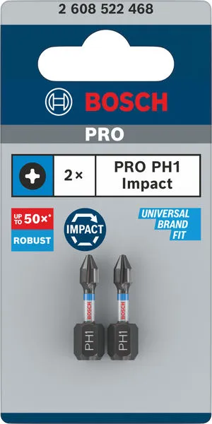 PRO Phillips Impact nastavak PH1, 25 mm, 2 kom 2608522468