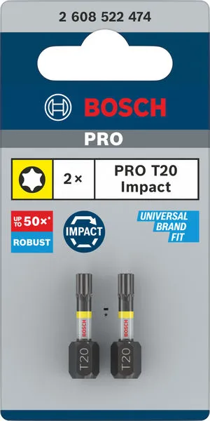 PRO Torx Impact nastavak T20, 25 mm, 2 kom 2608522474