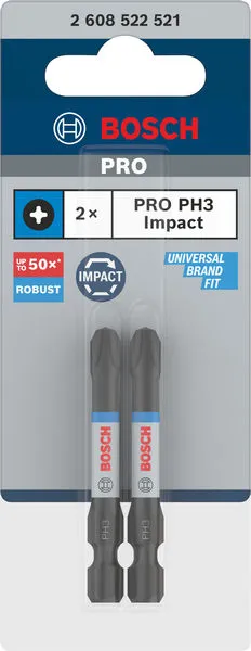 PRO Phillips Impact nastavak, PH3, 55 mm, 2 kom. 2608522521