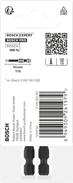 PRO Torx Impact nastavak, T10, 55 mm, 2 kom. 2608522528