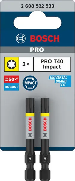 PRO Torx Impact nastavak, T40, 55 mm, 2 kom. 2608522533