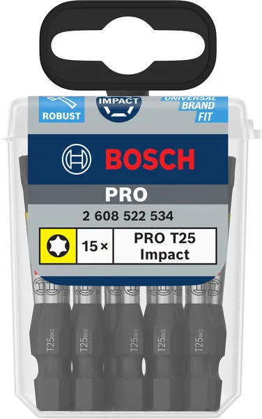 PRO Torx Impact nastavak, T25, 55 mm, 15 kom. 2608522534