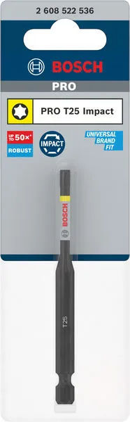 PRO Torx Impact nastavak, T25, 90 mm 2608522536