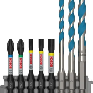 Bosch PRO Impact Set sa Multi Construction burgijom i Pick and Click indeksom, PH2×50 mm, PZ2×50 mm, T20×50 mm, T25×50 mm, T30×50 mm, MC 5/6/8×50 mm, 8 komada 2608577144