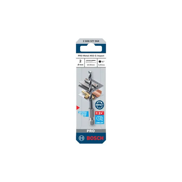 PRO Metal HSS-G Impact spiralna burgija, 2×24×60 mm 2608577564