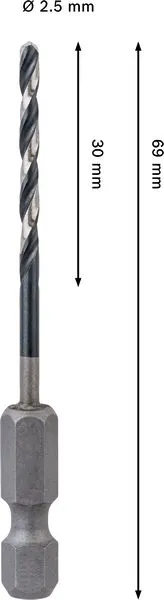 PRO Metal HSS-G Impact spiralna burgija, 2,5×30×69 mm 2608577565