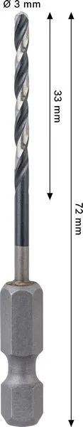 PRO Metal HSS-G Impact spiralna burgija, 3×33×72 mm 2608577566