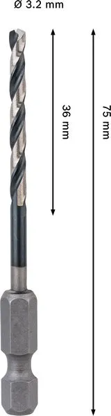 PRO Metal HSS-G Impact spiralna burgija, 3,2×36×75 mm 2608577567
