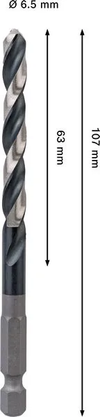 PRO Metal HSS-G Impact spiralna burgija, 6,5×63×107 mm 2608577576