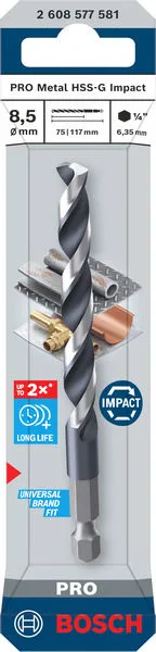 PRO Metal HSS-G Impact spiralna burgija, 8,5×75×117 mm 2608577581
