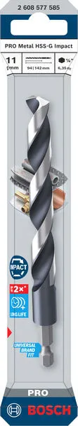 PRO Metal HSS-G Impact spiralna burgija, 11×94×142 mm 2608577585