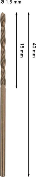 PRO Stainless Steel HSS-Co spiralna burgija, 1,5×18×40 mm 2608577588