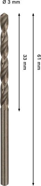 PRO Stainless Steel HSS-Co spiralna burgija, 3×33×61 mm 2608577591