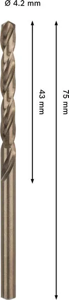 PRO Stainless Steel HSS-Co Spiralna burgija, 4,2×43×75 mm 2608577597