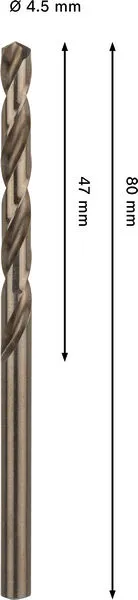 PRO Stainless Steel HSS-Co Spiralna burgija, 4,5×47×80 mm 2608577598