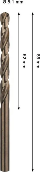 PRO Stainless Steel HSS-Co spiralna burgija, 5,1×52×86 mm 2608577601