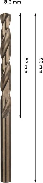 PRO Stainless Steel HSS-Co spiralna burgija, 6×57×93 mm 2608577604