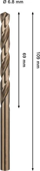 PRO Stainless Steel HSS-Co Spiralna burgija, 6,8×69×109 mm 2608577606
