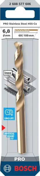 PRO Stainless Steel HSS-Co Spiralna burgija, 6,8×69×109 mm 2608577606