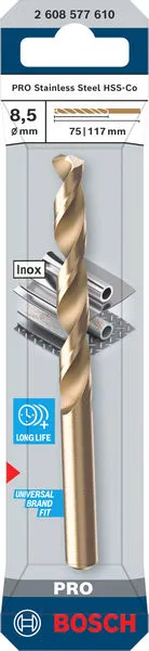 PRO Stainless Steel HSS-Co spiralna burgija, 8,5×75×117 mm 2608577610