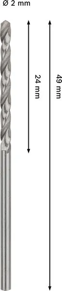 PRO Metal HSS-G spiralna burgija, 2×24×49 mm 2608577631