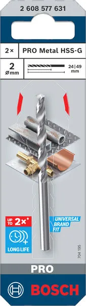 PRO Metal HSS-G spiralna burgija, 2×24×49 mm 2608577631