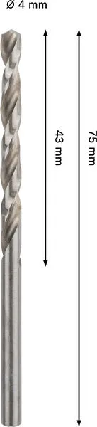 PRO Metal HSS-G spiralna burgija, 4×43×75 mm 2608577639