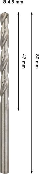 PRO Metal HSS-G spiralna burgija, 4,5×47×80 mm 2608577643