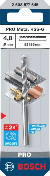 PRO Metal HSS-G spiralna burgija, 4,8×52×86 mm 2608577645