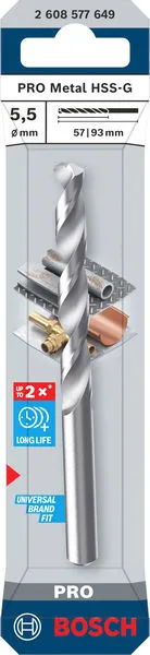 PRO Metal HSS-G spiralna burgija, 5,5×57×93 mm 2608577649