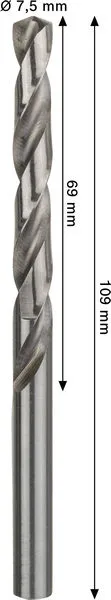 PRO Metal HSS-G spiralna burgija, 7,5×69×109 mm 2608577654