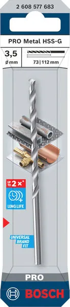 PRO Metal HSS-G spiralna burgija, 3,5×73×112 mm 2608577683