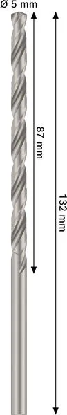 PRO Metal HSS-G spiralna burgija, 5×87×132 mm 2608577688