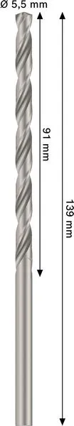 PRO Metal HSS-G spiralna burgija, 5,5×91×139 mm 2608577689