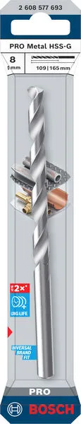 PRO Metal HSS-G spiralna burgija, 8×109×165 mm 2608577693