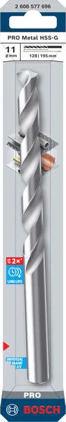 PRO Metal HSS-G spiralna burgija, 11×128×195 mm 2608577696