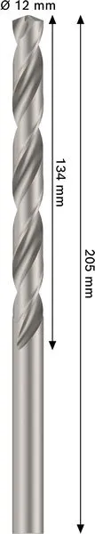 PRO Metal HSS-G spiralna burgija, 12×134×205 mm 2608577697