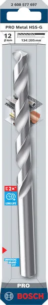 PRO Metal HSS-G spiralna burgija, 12×134×205 mm 2608577697