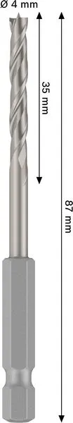 PRO Wood HSS spiralna burgija, 4×35×87 mm 2608577701