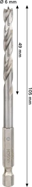 PRO Wood HSS spiralna burgija, 6×49×105 mm 2608577703