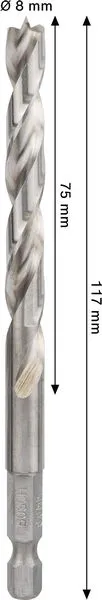 PRO Wood HSS spiralna burgija, 8×75×117 mm 2608577704