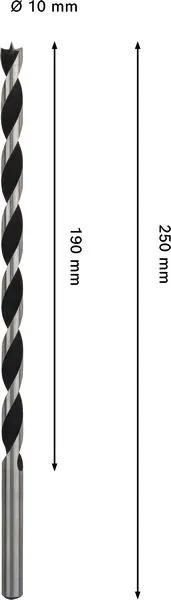 PRO Wood spiralna burgija, 10×190×250 mm 2608577723