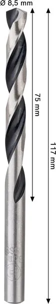 Metal HSS spiralna burgija, 8,5×75×117 mm, CYL prihvat 2608577849