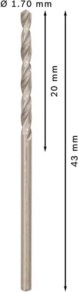 PRO Metal HSS-G burgija za metal 1,7×20×43 mm, 10 kom 2608585472