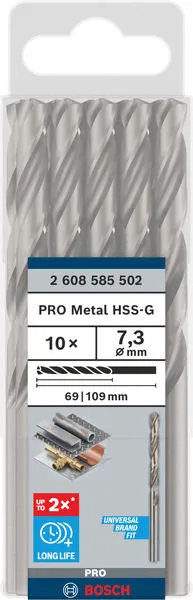 PRO Metal HSS-G burgija za metal 7,3×69×109 mm, 10 kom 2608585502