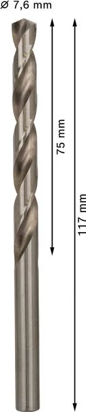 PRO Metal HSS-G burgija za metal 7,6×75×117 mm, 10 kom 2608585504