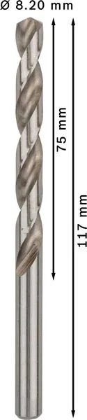 PRO Metal HSS-G burgija za metal 8,2×75×117 mm, 5 kom 2608585509