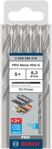 PRO Metal HSS-G burgija za metal 8,3×75×117 mm, 5 kom 2608585510