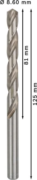 PRO Metal HSS-G spiralna burgija standardne dužine, 8,6×81×125 mm, 5 kom. 2608585512